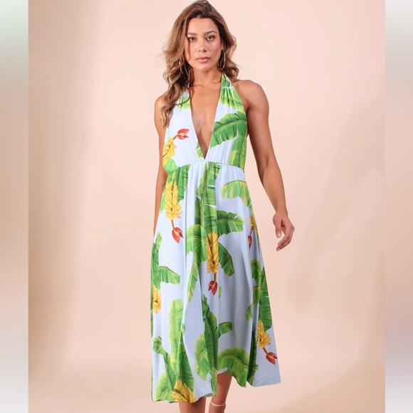Farm Rio Fresh Banana Halter Dress - Picture 3 of 7